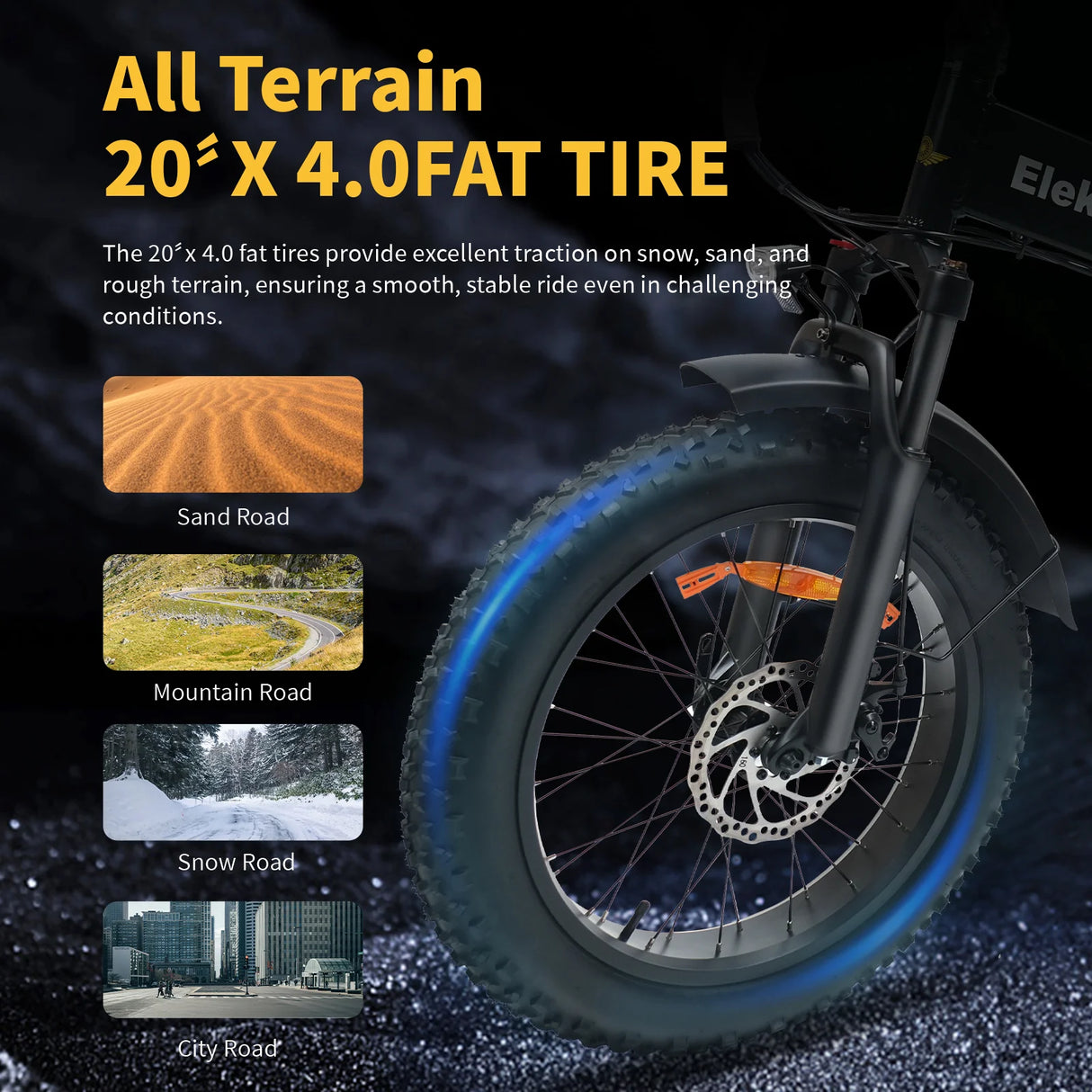 Elekwheels E5 Fat Tire Vollgefedertes faltbares Elektrofahrrad