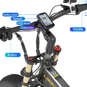 Vélo électrique pliable à gros pneus LANKELEISI X3000Plus-Up pour la neige