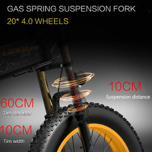 Vélo électrique pliable à gros pneus LANKELEISI X3000Plus-Up pour la neige