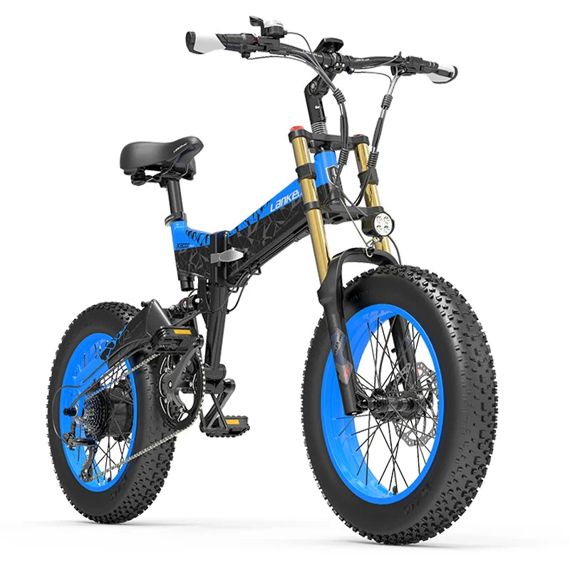 Vélo électrique pliable à gros pneus LANKELEISI X3000Plus-Up pour la neige