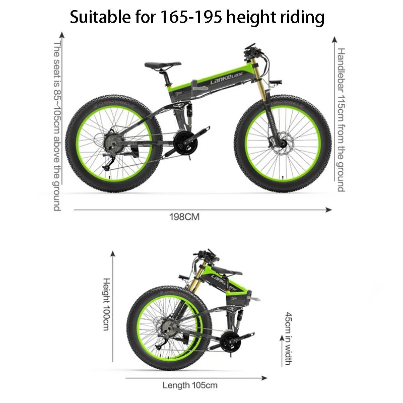 Vélo électrique tout-terrain LANKELEISI XT750 PLUS à grosses fourches