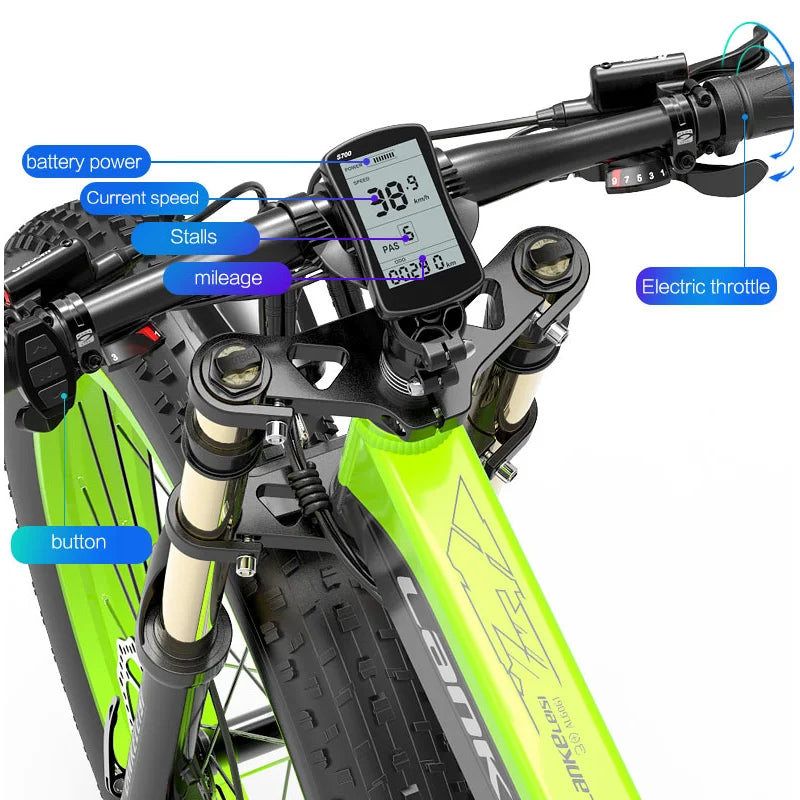 Vélo électrique tout-terrain LANKELEISI XT750 PLUS à grosses fourches